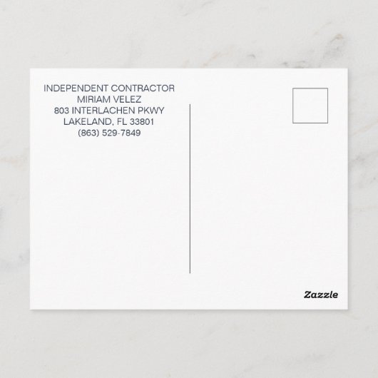 Velez Insurance Group Briefkaart (Achterkant)