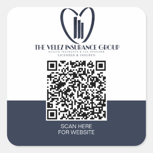 Velez Insurance Group Vierkante Sticker (Voorkant)