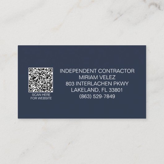 Velez Insurance Group Visitekaartje (Achterkant)