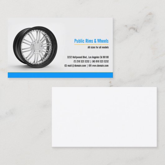 Velgen en Wielen Body Shop Visitekaartje (Voorkant / Achterkant)