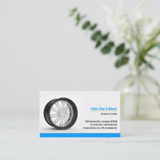 Velgen en Wielen Body Shop Visitekaartje (Staand voorkant)