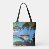 Veligandu, Malediven tropisch landschap Tote Bag (Achterkant)