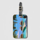 Veligandu, tropische scène op de Malediven Bagagelabel (Voorkant (verticaal))