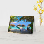 Veligandu, tropische scène op de Malediven Kaart (Gele Bloem)