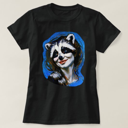 “Velka Teyani”  Fluisterende Wasbeer Grappenmaker  T-shirt (Design voorkant)