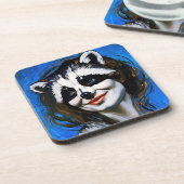 "Velka Teyani" fluisterende wasbeer Trickster Bier Onderzetter (Linkerzijde)