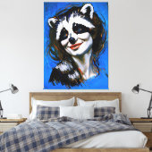 "Velka Teyani" fluisterende wasbeer Trickster Canvas Afdruk (Insitu (Slaapkamer))