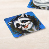 "Velka Teyani" fluisterende wasbeer Trickster Kartonnen Onderzetters (Schuin)