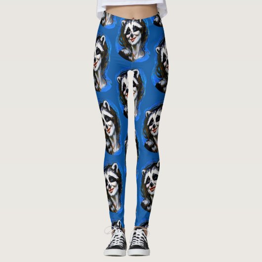 "Velka Teyani" fluisterende wasbeer Trickster Leggings (Voorkant)