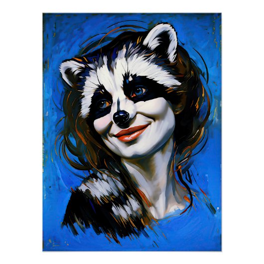 "Velka Teyani" fluisterende wasbeer Trickster Perfect Poster (Voorkant)