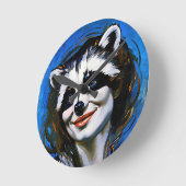 "Velka Teyani" fluisterende wasbeer Trickster Ronde Klok (Hoek)