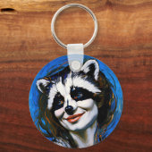 "Velka Teyani" fluisterende wasbeer Trickster Sleutelhanger (Achterkant)