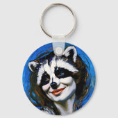 "Velka Teyani" fluisterende wasbeer Trickster Sleutelhanger (Achterkant)