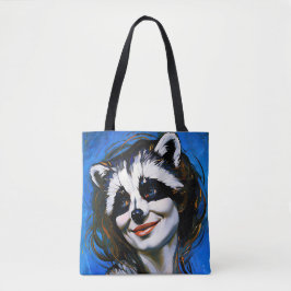 "Velka Teyani" fluisterende wasbeer Trickster Tote Bag
