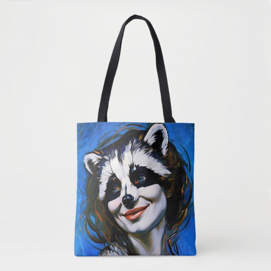 "Velka Teyani" fluisterende wasbeer Trickster Tote Bag (Voorkant)