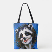 "Velka Teyani" fluisterende wasbeer Trickster Tote Bag (Achterkant)