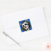 "Velka Teyani" fluisterende wasbeer Trickster Vierkante Sticker (Envelop)