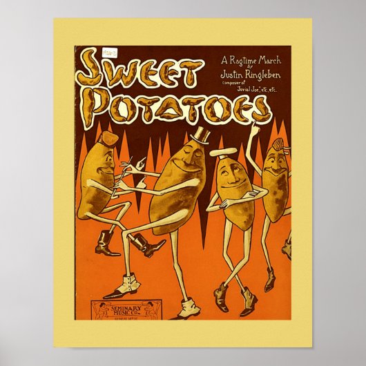 vellen muziek cvr Sweet Potates Ragtime March 1906 Poster (Voorkant)