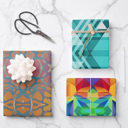 Vellen van inpakpapier - Abstract kleurrijk (Voorkant)