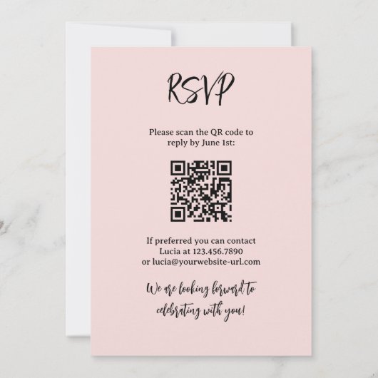 Vellum Achtergrondfoto Alles in één bruiloft Kaart (Achterkant)