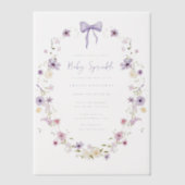 Vellum Baby Sprinkle Wildflower Invitation Overlay Vellum Uitnodigingen (Voorkant)