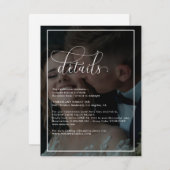 Vellum Black & White Overlay Photo Weddenschap - G Informatiekaartje (Voorkant / Achterkant)