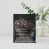 Vellum Black & White Overlay Photo Weddenschap - G Informatiekaartje (Staand voorkant)