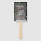 Vellum Black & White Overlay Photo Wedding Program Handwaaier (Achterkant)