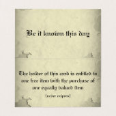  Vellum BOGO Loyalty Folkkaart Visitekaartje (Binnenkant ongevouwen)