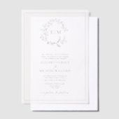 Vellum Bourgogne Leafy Crest Monogram Huwelijk Uitnodigingen (Offset)