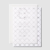 Vellum Bourgogne Leafy Crest Monogram Huwelijk Vellum Uitnodigingen (Offset (Uitnodiging))