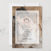 Vellum Bruiloft Foto Transparantie Effect Initiale Magnetische Uitnodiging (Voorkant)