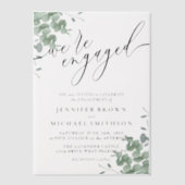 Vellum Budget Boho Eucalyptus Handtekening verloof Vellum Uitnodigingen (Voorkant)