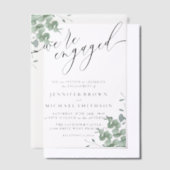 Vellum Budget Boho Eucalyptus Handtekening verloof Vellum Uitnodigingen (Offset)