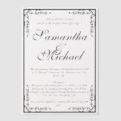 Vellum Classic Kerkbruiloft Uitnodigingen (Voorkant)