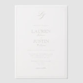 Vellum Classic Sage Green Monogram Huwelijk Uitnodigingen (Voorkant)