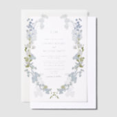 Vellum Dusty Blue Garden Monogram Huwelijk Uitnodigingen (Offset)
