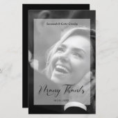 Vellum Effect Budget Wedding BW Photo Thanks (Voorkant / Achterkant)