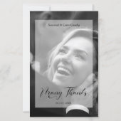 Vellum Effect Budget Wedding BW Photo Thanks  (Voorkant)