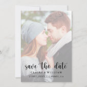 Vellum Effect Verticale Foto Save the Date Kaart (Voorkant)