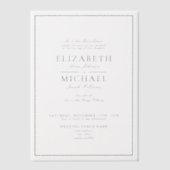 Vellum Elegant Black Classic Script Wedding Uitnodigingen (Voorkant)