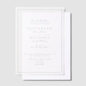 Vellum Elegant Dusty Blue Classic Script Wedding Uitnodigingen (Offset)