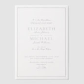 Vellum Elegant Dusty Blue Classic Script Wedding Vellum Uitnodigingen (Voorkant)