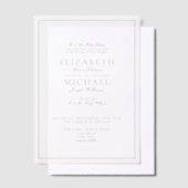 Vellum Elegant Dusty Blue Classic Script Wedding Vellum Uitnodigingen (Offset)