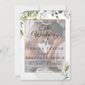 Vellum Elegant Eucalyptus Weddenschap Kaart (Voorkant)
