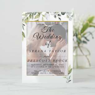 Vellum Elegant Eucalyptus Weddenschap Kaart