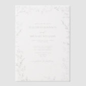 Vellum Elegant Modern Blad Salie Groene Trouwkaart Vellum Uitnodigingen (Voorkant)