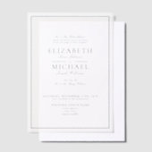 Vellum Elegant Navy Blue Classic Script Wedding Uitnodigingen (Offset)