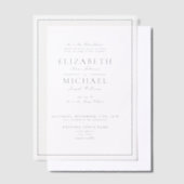 Vellum Elegant Navy Blue Classic Script Wedding Vellum Uitnodigingen (Offset)