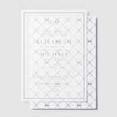 Vellum Elegant Zwart Classic Monogram Huwelijk Vellum Uitnodigingen (Offset (Uitnodiging))
